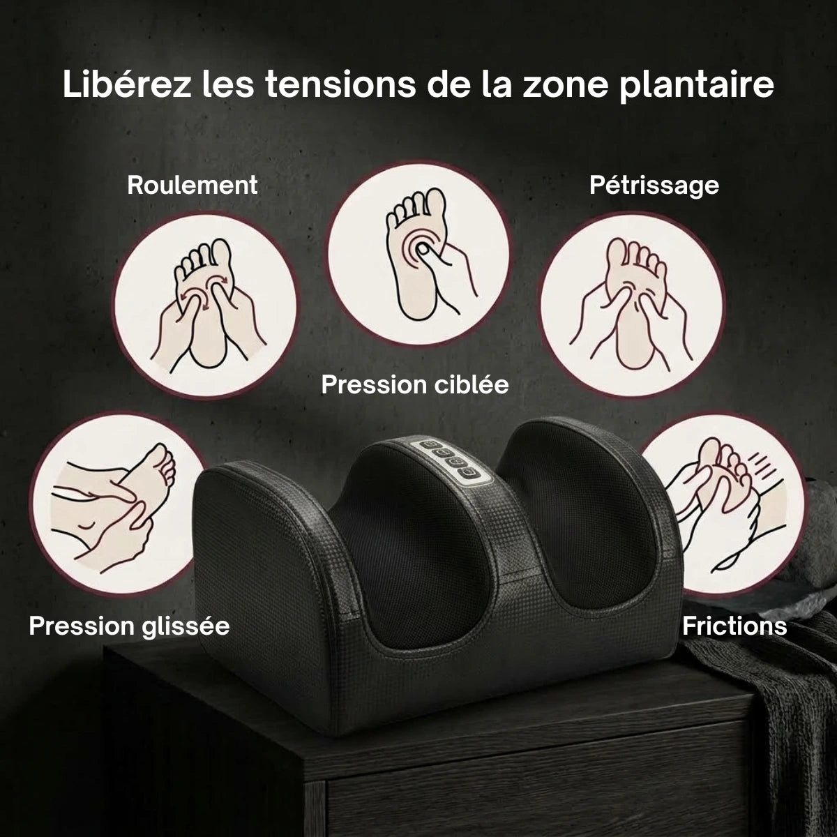 PEDICOOL - Appareil massage pieds Shiatsu multi-modes